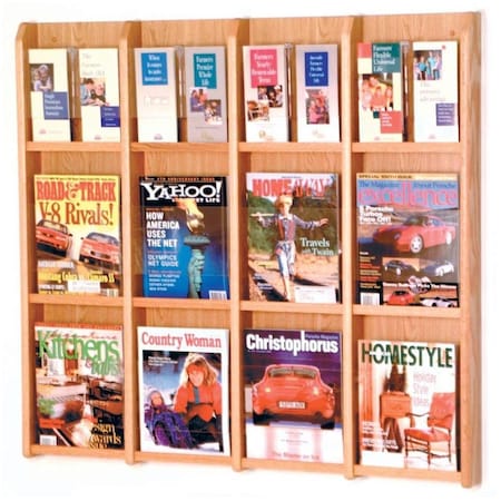 WOODEN MALLET Divulge 12 Magazine & 24 Brochure Floor Display Light Oak LM16-FSLO